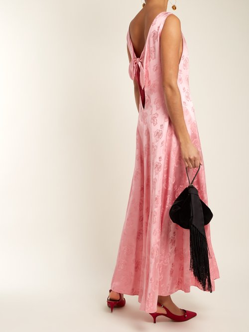 Alexachung Open-back Floral-jacquard Dress Pink - 80% Off Sale