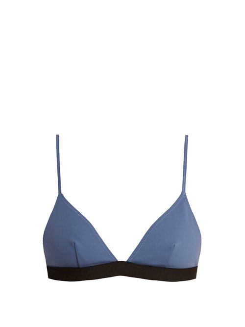 Rochelle Sara - The Garine Triangle Bikini Top - Womens - Blue