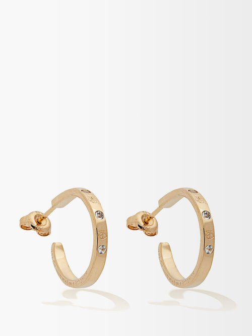 Aurélie Bidermann Fine Jewellery Topaz & 18kt Gold Hoop Earrings