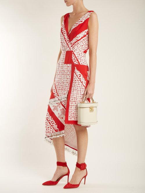 Altuzarra Pavilion Bandana-print Silk Dress Red White - 80% Off Sale