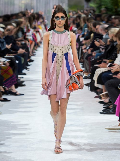Valentino Floral-jacquard Panelled Dress Pink Multi – 80% Off Sale