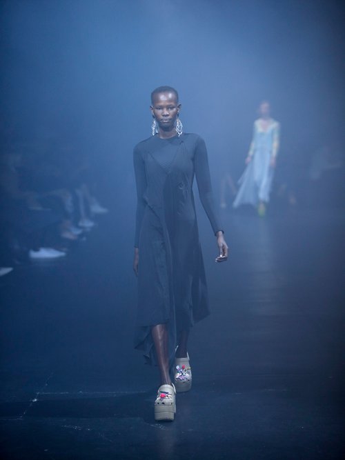 Balenciaga Draped Silk-crepe Slip Dress Black – 80% Off Sale