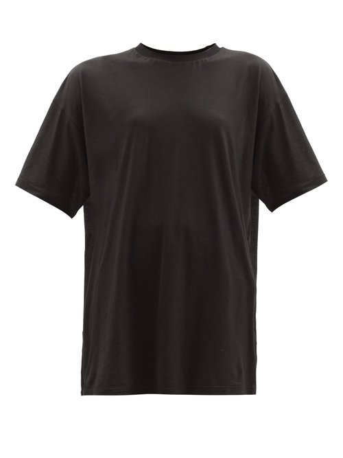 Buy Raey - Long-line Cotton-jersey T-shirt Black online - shop best Raey 