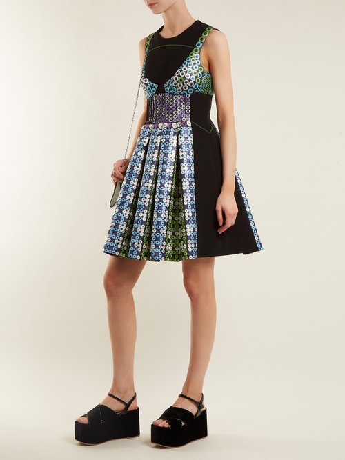 Mary Katrantzou Narcisse Circle-jacquard Dress Blue Multi - 80% Off Sale