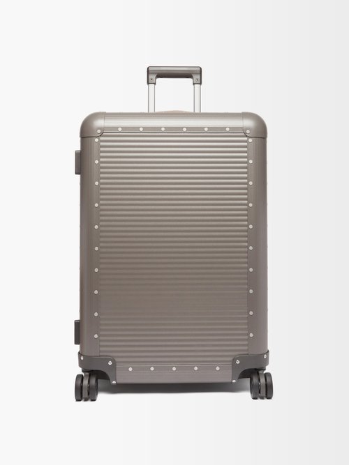 Fpm Milano - Spinner 68 Stud-embellished Suitcase - Mens - Grey