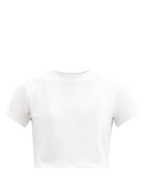 X Karla - The Baby Cotton-jersey Cropped T-shirt White