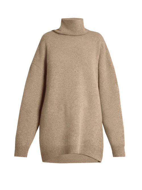 Raey - Displaced-sleeve Roll-neck Wool Sweater Grey