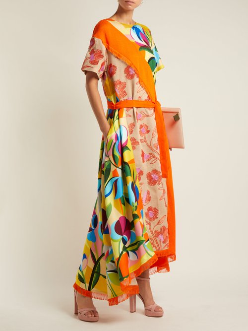 Buy Mary Katrantzou Rosa Floral Print And Embroidered Twill Dress Multi online - shop best Mary Katrantzou clothing sales