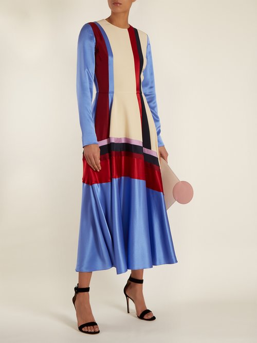 Roksanda Etta Silk-satin Dress Blue - 80% Off Sale