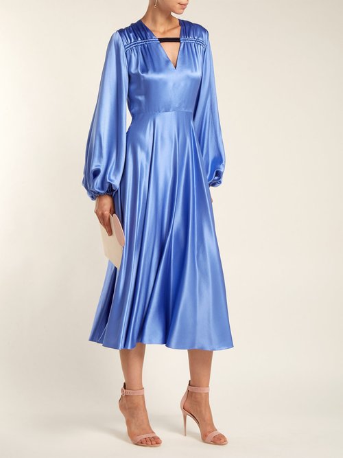 Roksanda Houma Silk Dress Blue - 80% Off Sale