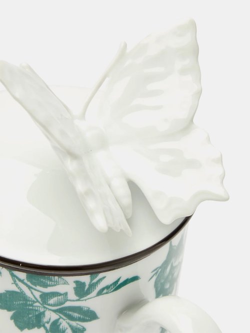 White Herbarium floral porcelain mug, Gucci