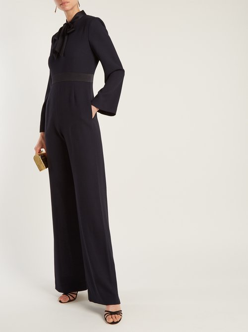 Goat Gypsy Wool-crepe Jumpsuit Navy
