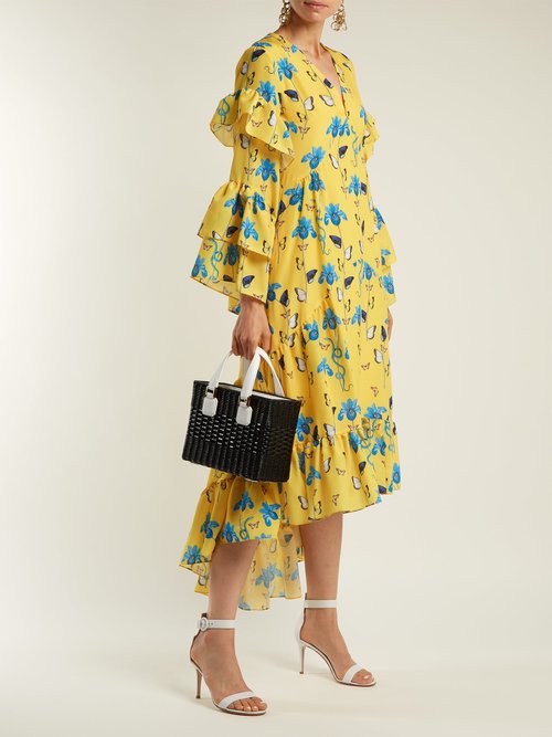 Borgo De Nor Luna Floral Dress Yellow Print - 80% Off Sale