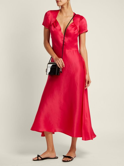 Gioia Bini Tina Silk Dress Pink - 80% Off Sale