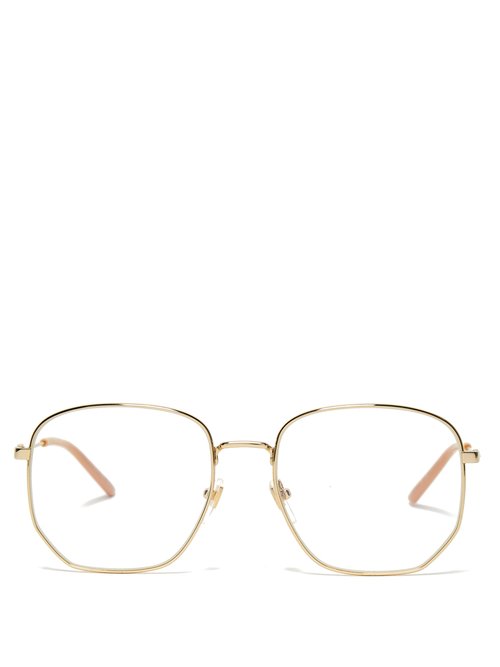 Gucci - Aviator Metal Glasses - Womens - Gold