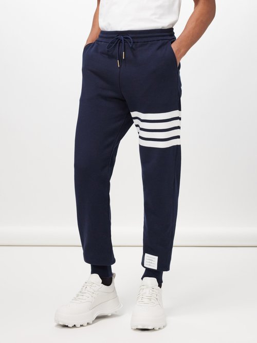 Thom Browne - Striped Cotton Track Pants - Mens - Navy