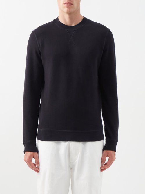 Sunspel – Crew-neck Cotton-jersey Sweatshirt – Mens – Black