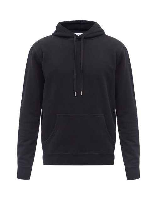 Sunspel - Cotton-jersey Hooded Sweatshirt - Mens - Black