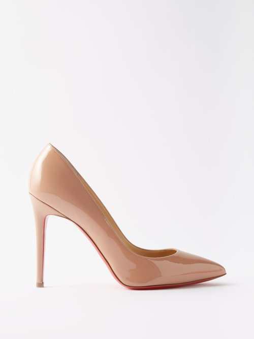 Christian Louboutin - Pigalle 100 Patent-leather Pumps Nude