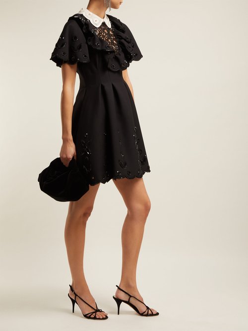 Valentino Sequinned Wool And Silk-blend Mini Dress Black Multi – 70% Off Sale