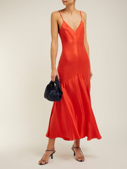 Mara Hoffman Seraphina Bias-cut Satin-twill Dress Red - 70% Off Sale
