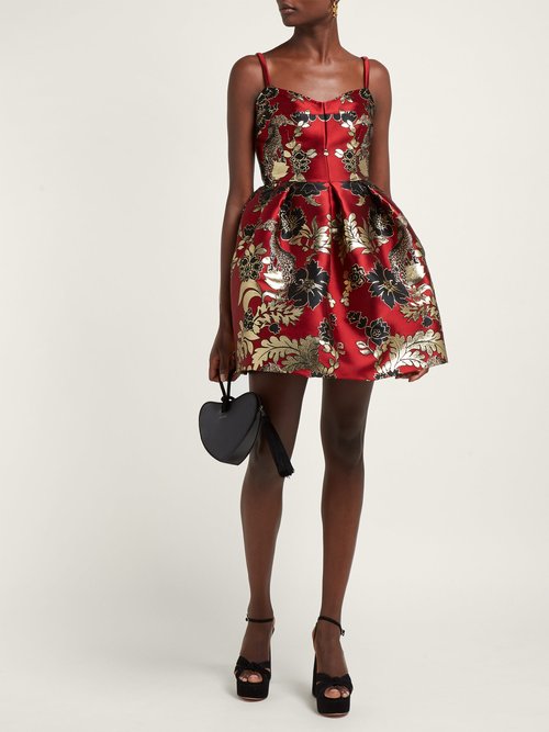 Dolce & Gabbana Floral And Leopard-brocade Mini Dress Multi - 70% Off Sale