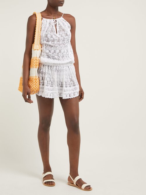 Melissa Odabash Zoe Floral-embroidered Mini Dress White - 70% Off Sale