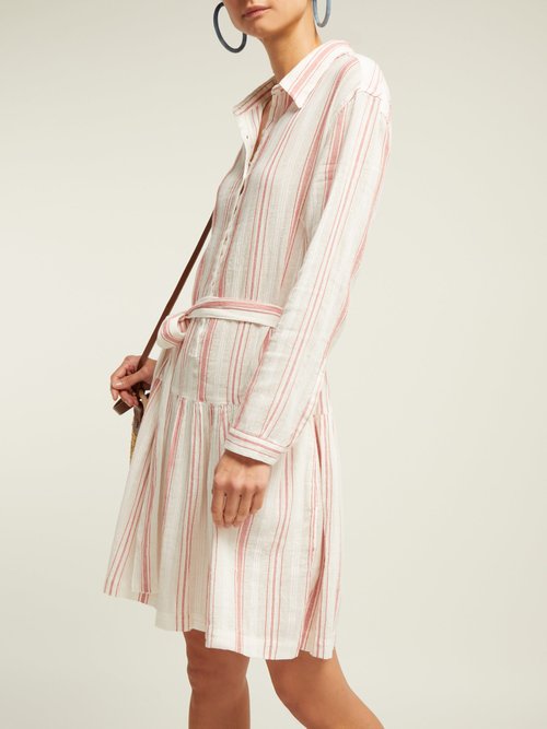 Melissa Odabash Amelia Striped Cotton Dress Red Stripe - 70% Off Sale
