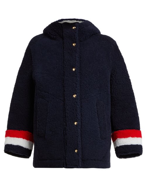 Thom Browne Hoodies Reversible hooded shearling jacket