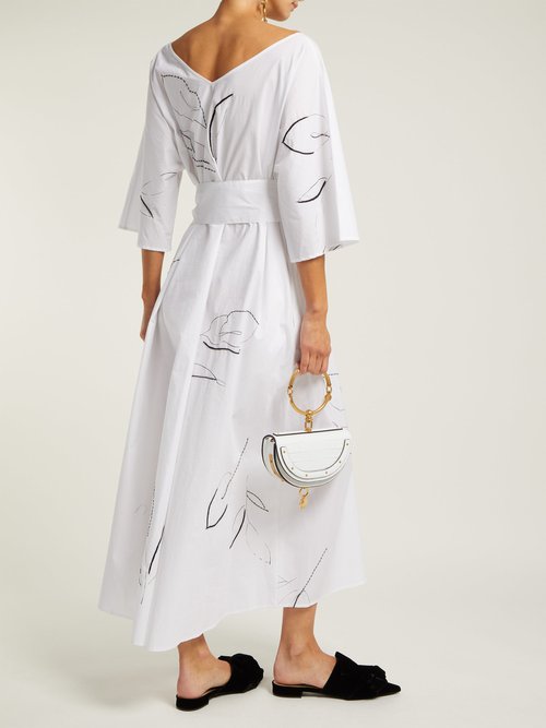 Merlette Giverny Embroidered Cotton-poplin Dress White Print - 70% Off Sale