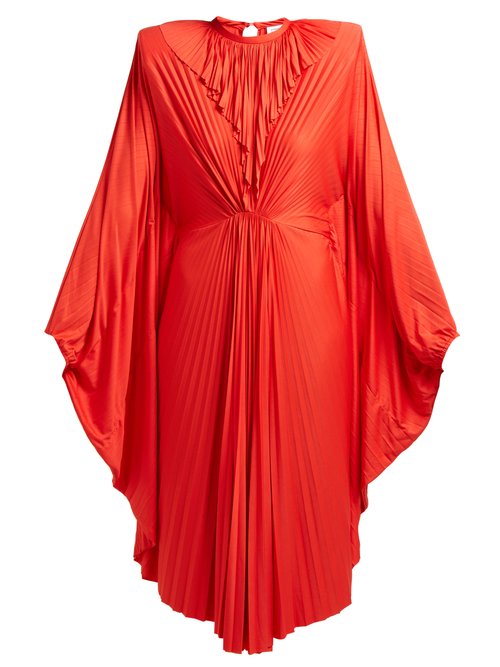 Vetements - Sunburst-pleated Jersey Midi Dress Red