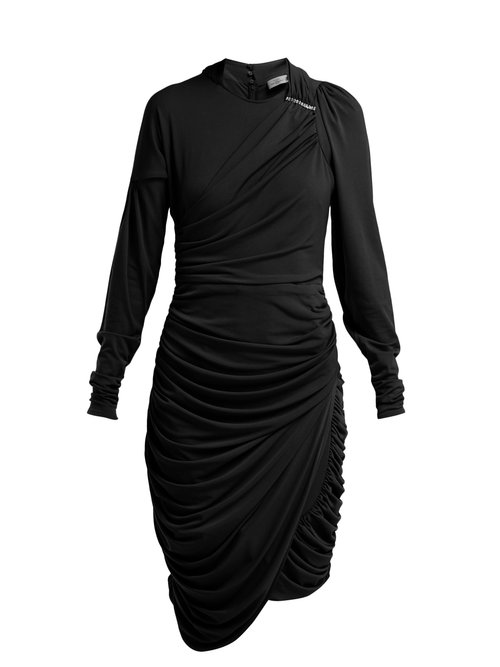 Preen By Thornton Bregazzi - Alex Crinkled-georgette Ruched Midi Dress Black
