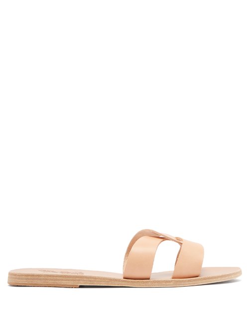 Ancient Greek Sandals – Desmos Leather Slides Tan