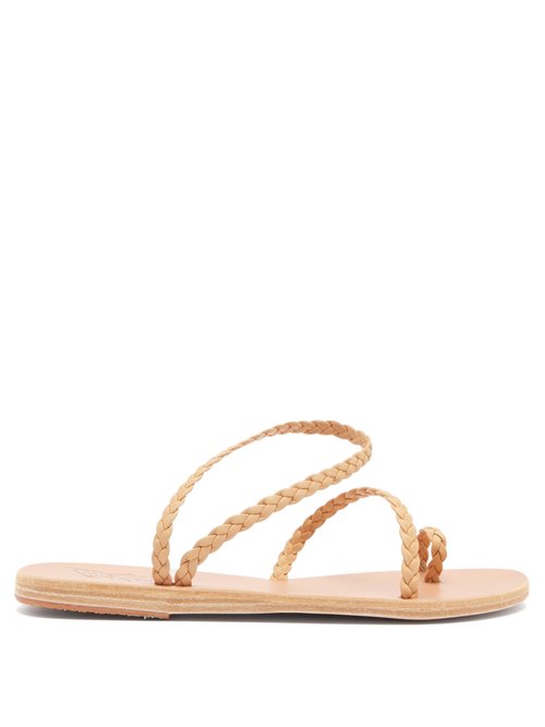 Ancient Greek Sandals – Eleftheria Braided Leather Sandals Tan
