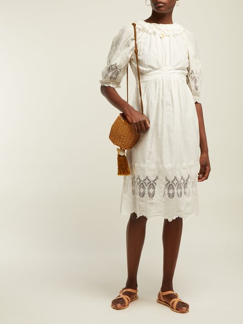 Thierry Colson Daria Cotton-blend Mini Dress White - 70% Off Sale