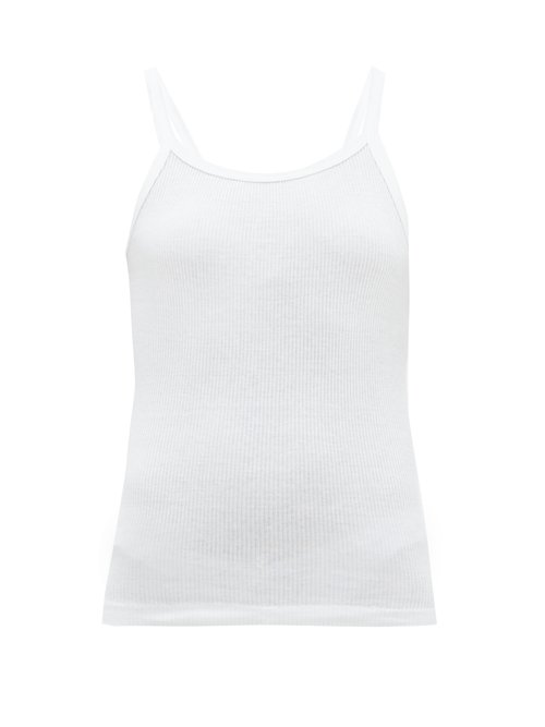 Re/Done - Ribbed Cotton Tank Top White