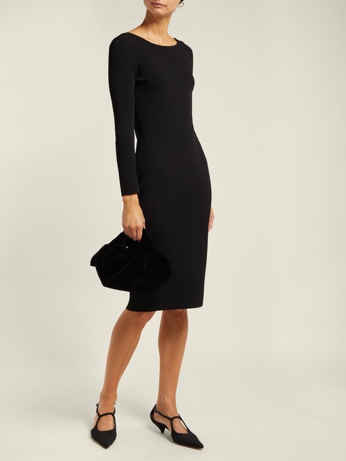 The Row Darta Scoop-back Midi Dress Black - 70% Off Sale