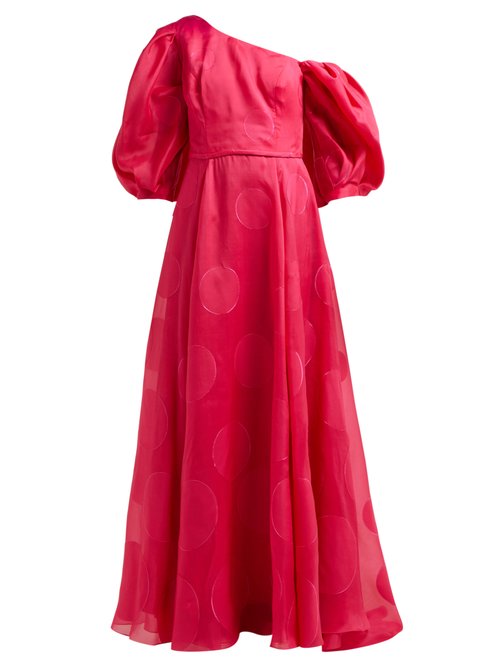 Buy Carolina Herrera - Fil-coupé Silk-blend Organza Gown Fuchsia online - shop best Carolina Herrera clothing sales