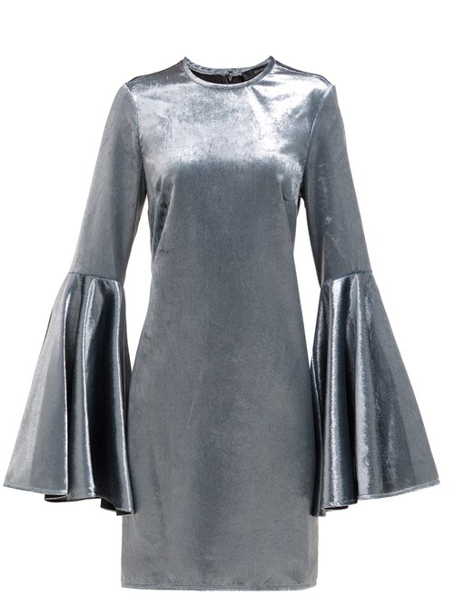 Ellery – Dogma Flared-sleeve Velvet Mini Dress Blue
