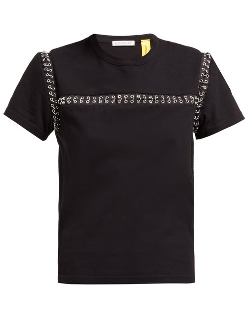 6 Moncler Noir Kei Ninomiya - Chain Seams Cotton T-shirt Black