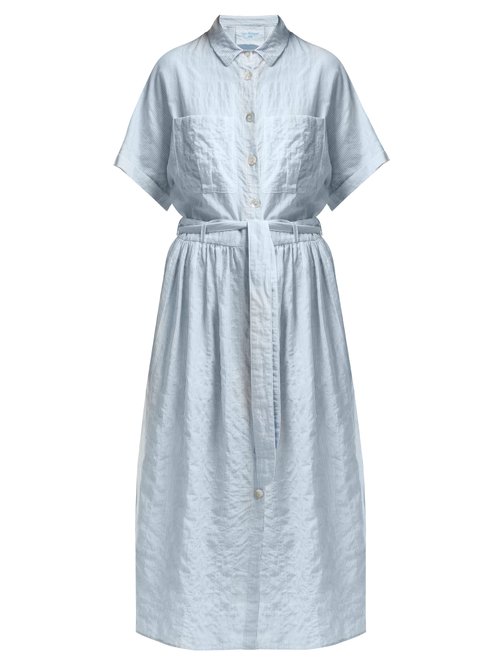 Loup Charmant - Striped Cotton-blend Shirt Dress - Womens - Blue Stripe