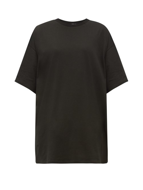 Raey - Long-line Heavy Cotton-jersey T-shirt Black