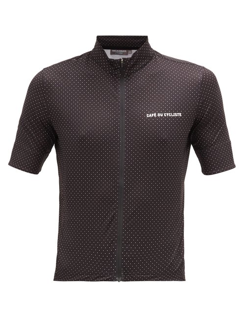 Café Du Cycliste - Fleurette Zipped Technical-jersey Cycling Top - Mens - Black