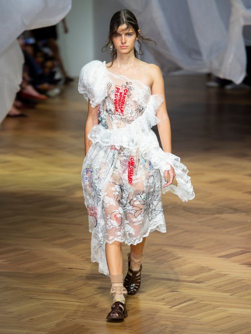Preen By Thornton Bregazzi Giselle Asymmetric Embroidered-tulle Dress White Multi - 70% Off Sale