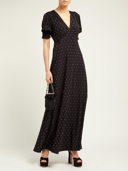 Diane Von Furstenberg Avianna Crystal-embellished Silk Maxi Dress Black - 70% Off Sale