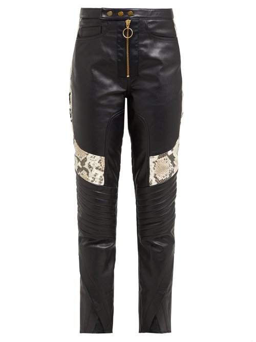 Marques'Almeida Panelled Leather Biker Trousers