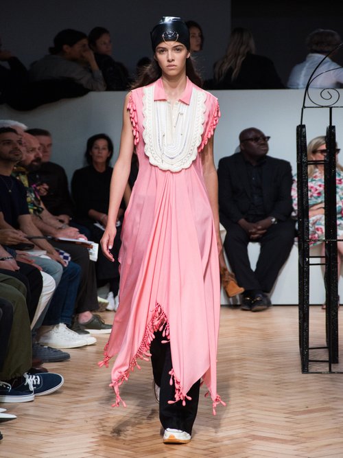 JW Anderson Rope-embroidered Beaded Handkerchief Dress Light Pink - 70% Off Sale