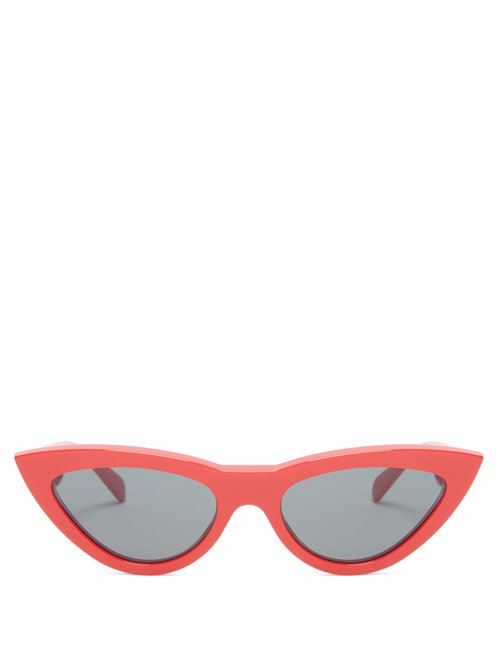 Celine Eyewear - Cat-eye Acetate Sunglasses - Womens - Red