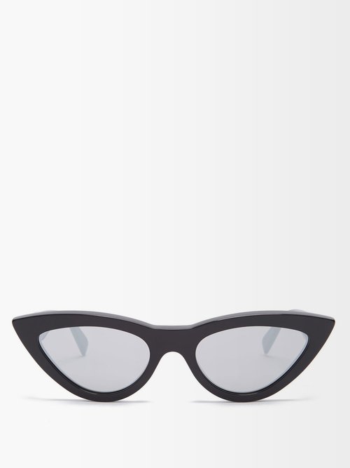 Celine Eyewear - Mirrored Cat-eye Acetate Sunglasses - Womens - Black