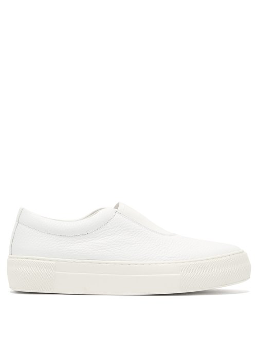 Primury - Basal Slip-on Leather Trainers - Womens - White